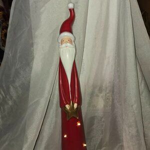 23" Santa w/Holding Star Hand Painted Lighted Resin